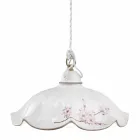 Lampa wisząca z żelaza i ręcznie dekorowanej falistej ceramiki - Belluno Viadurini