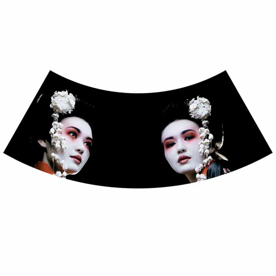 Lampa wisząca z antracytowego lnu z wewnętrznym wzorem, 2 rozmiary - Bramosia Viadurini