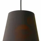 Lampa wisząca z antracytowego lnu z wewnętrznym wzorem, 2 rozmiary - Bramosia Viadurini