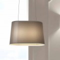Podwieszana lampa metalowa z kloszem z siatki lub lnu Made in Italy - Jump