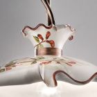 Lampa wisząca z metalu i ręcznie malowanej ceramiki dekorowanej - Mediolan Viadurini