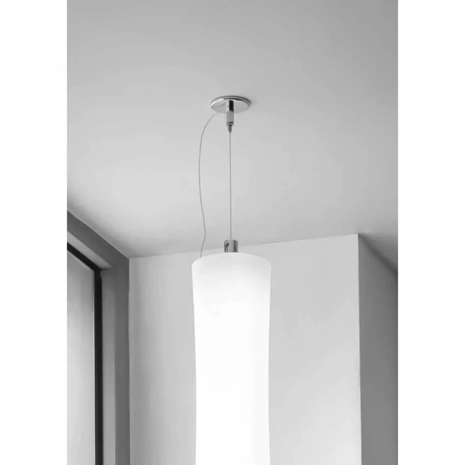 Lampa wisząca z białego polietylenu i metalu Made in Italy - Asturia Viadurini