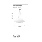 Lampa wisząca z dmuchanego białego szkła i chromowanego metalu - Illumina Viadurini