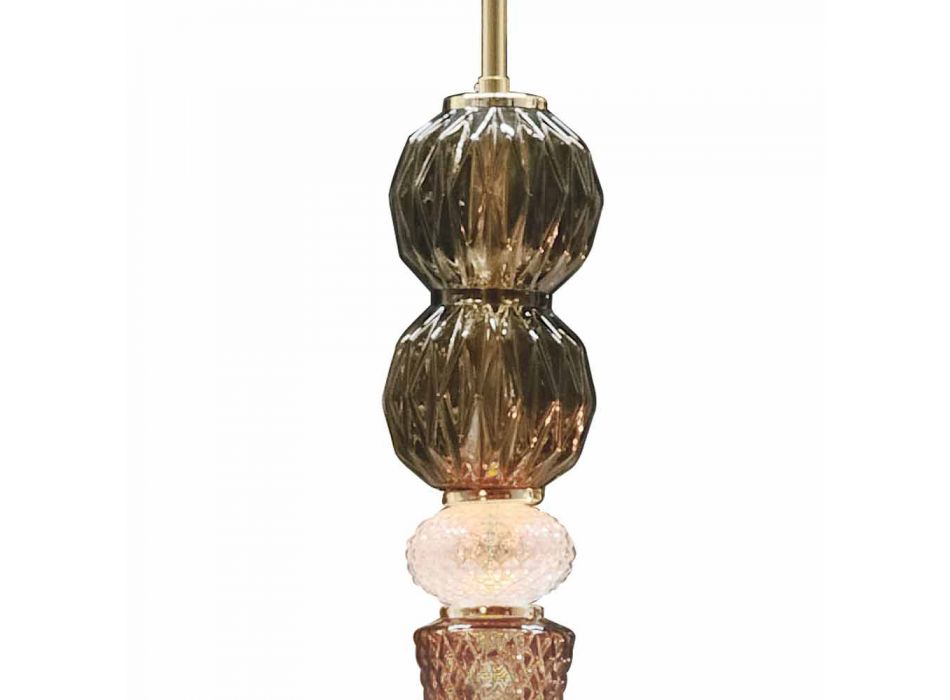 Lampa wisząca ze szkła Murano i tkaniny Made in Italy - Missi Viadurini