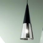 Lampa wisząca z dmuchanego szkła z metalową konstrukcją - Trentino Viadurini