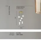 Lampa wisząca z dmuchanego szkła w paski i malowanego metalu - Giuliano Viadurini