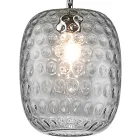 Lampa wisząca ze szkła weneckiego i chromowanego metalu, wyprodukowana we Włoszech - Calima Viadurini
