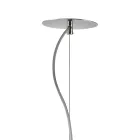 Lampa wisząca ze szkła weneckiego i chromowanego metalu, wyprodukowana we Włoszech - Calima Viadurini