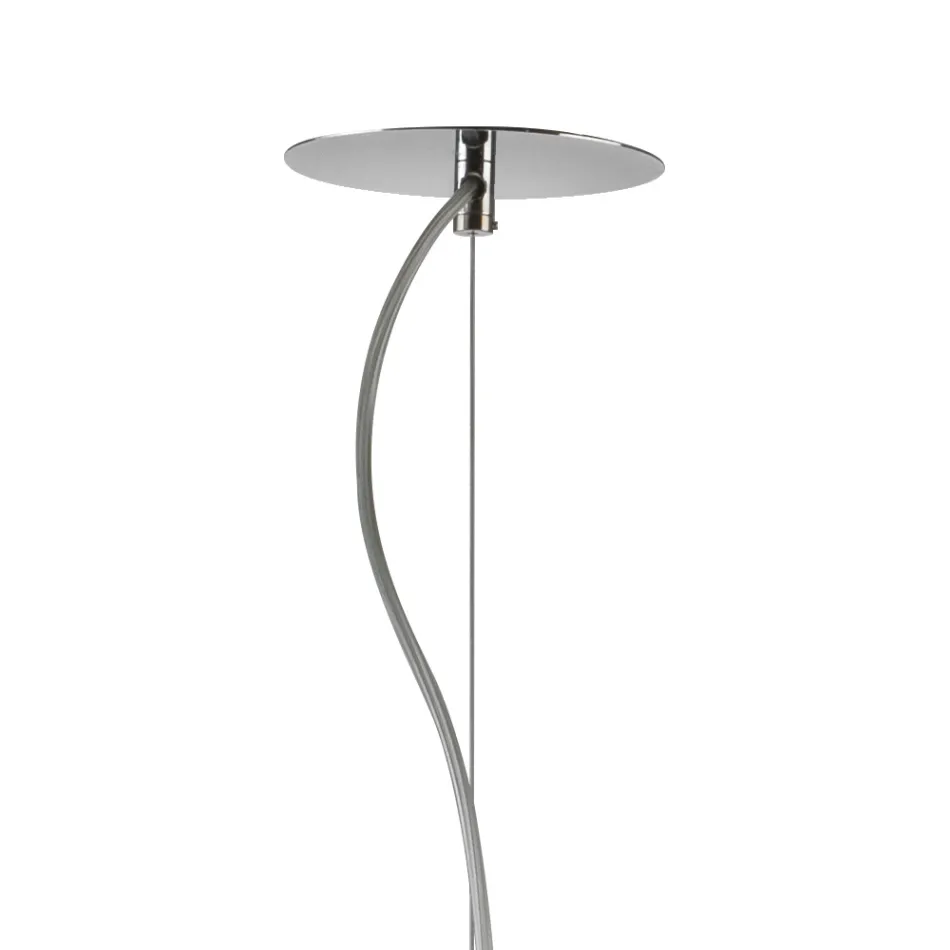 Lampa wisząca ze szkła weneckiego i chromowanego metalu, wyprodukowana we Włoszech - Calima Viadurini