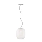 Lampa wisząca ze szkła weneckiego i chromowanego metalu, wyprodukowana we Włoszech - Calima Viadurini
