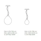 Lampa wisząca z ręcznie dmuchanego szkła weneckiego - balon Viadurini