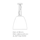 Lampa wisząca ze szkła weneckiego ręcznie dmuchanego - Flora Viadurini