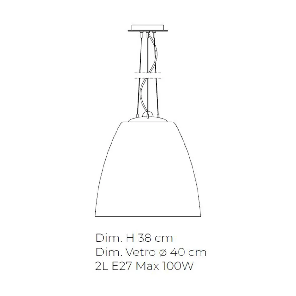 Lampa wisząca ze szkła weneckiego ręcznie dmuchanego - Flora Viadurini
