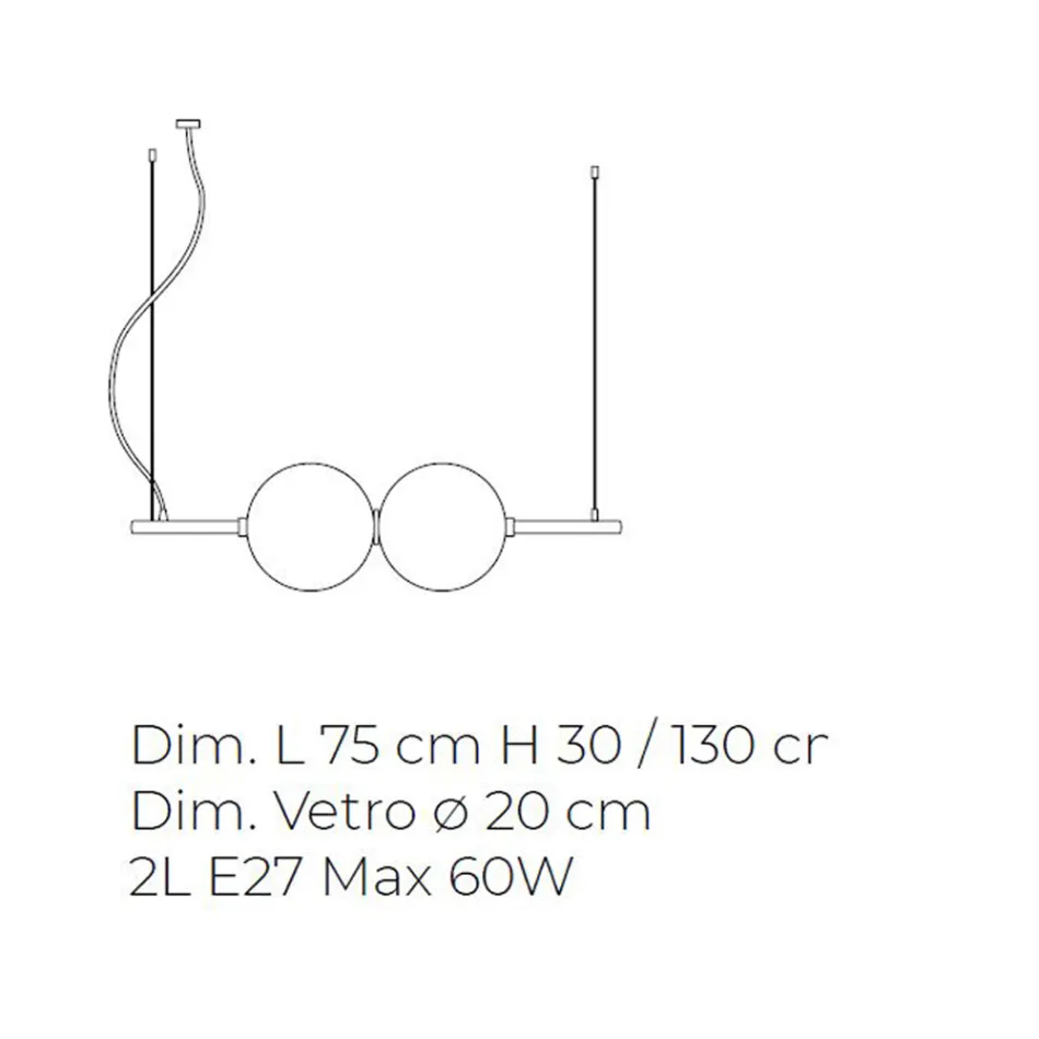Lampa wisząca z ręcznie dmuchanego szkła weneckiego - Jupiter Viadurini