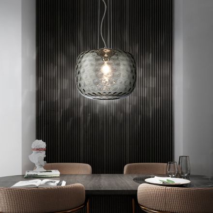 Ręcznie robiona lampa wisząca z dmuchanego szkła weneckiego - Cloe Balloton Viadurini