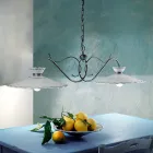 Liniowa lampa wisząca 2 światła Ceramiczny efekt haftu rękodzieła - Ravenna Viadurini