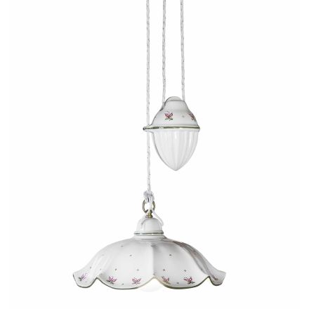 Lampa wisząca Ups and Down z ręcznie zdobionej falistej ceramiki - Belluno Viadurini