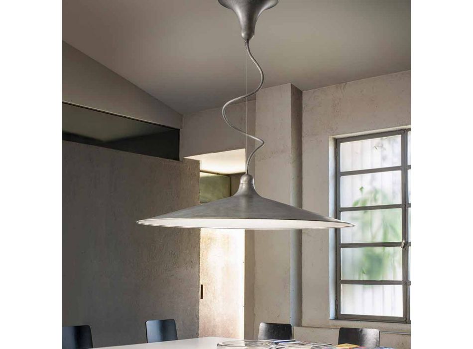 Aluminiowa lampa wisząca w stylu vintage Made in Italy - Sassmaòr