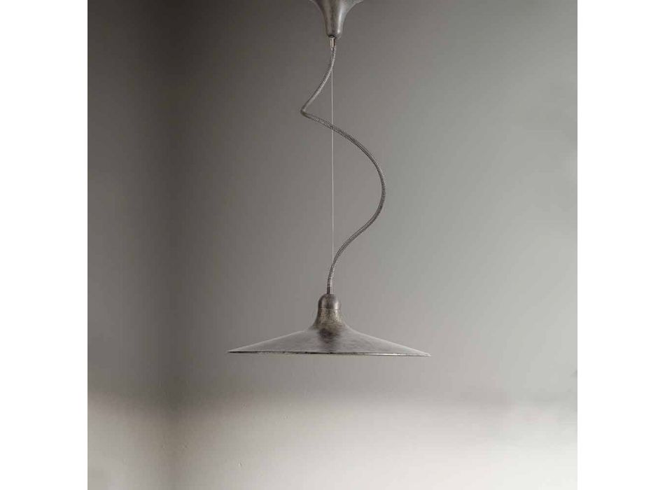 Aluminiowa lampa wisząca w stylu vintage Made in Italy - Sassmaòr Viadurini