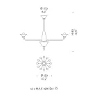 Żyrandol na 12 świateł z białego szkła weneckiego i chromowanego metalu - Ismail Viadurini