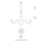 Żyrandol 12 świateł ze szkła weneckiego i metalu Made in Italy - Foscarino Viadurini