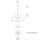 Żyrandol 12 świateł ze szkła weneckiego i metalu Made in Italy - Graham Viadurini