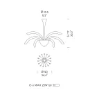 Żyrandol 15 świateł ze szkła weneckiego i chromowanego metalu Made in Italy - Jason Viadurini