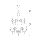 18-punktowy żyrandol ze szkła weneckiego i metalu Classic - styl florencki Viadurini