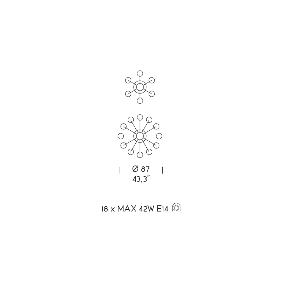 18-punktowy żyrandol ze szkła weneckiego i metalu Classic - styl florencki Viadurini