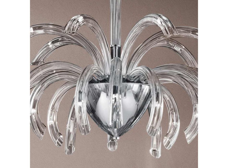 Żyrandol 21 świateł z ręcznie wykonanego szkła weneckiego i metalu - Jason Viadurini