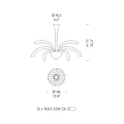 Żyrandol 21 świateł z ręcznie wykonanego szkła weneckiego i metalu - Jason Viadurini