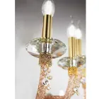 Klasyczny żyrandol z 24 światłami z dmuchanego szkła i detalami dłoni - Phaedra Viadurini