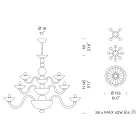 Ręcznie robiony żyrandol 28 świateł z niebieskiego szkła weneckiego i metalu - Foscarino Viadurini