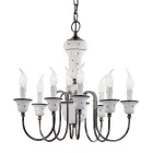 Żyrandol 8 Świateł Artisan Ręcznie Malowana Ceramika i Mosiądz - Sanremo Viadurini