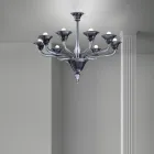 Żyrandol ze szkła weneckiego 8 lamp Made in Italy - Ismail Viadurini