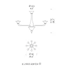 Żyrandol ze szkła weneckiego 8 lamp Made in Italy - Ismail Viadurini