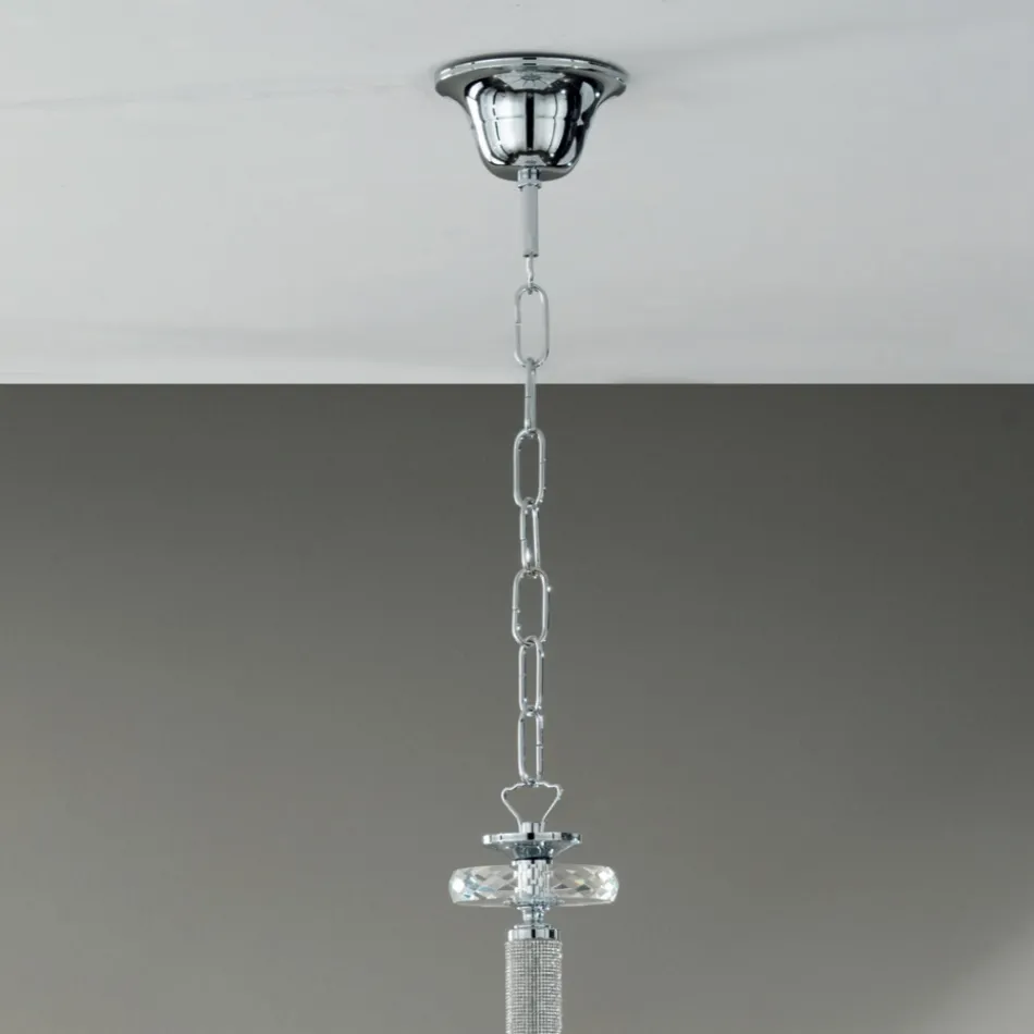 Żyrandol 8 Świateł Klasyczne Włoskie Szkło Ręcznie Robione Turkusowy - Similo Viadurini