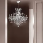 Żyrandol z 8 lampkami ze szkła weneckiego Made in Italy Classic - Florentine Viadurini