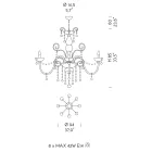 Żyrandol z 8 lampkami ze szkła weneckiego Made in Italy Classic - Florentine Viadurini