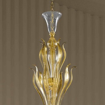 16-lampowy żyrandol ze szkła weneckiego, wyprodukowany we Włoszech - Agustina