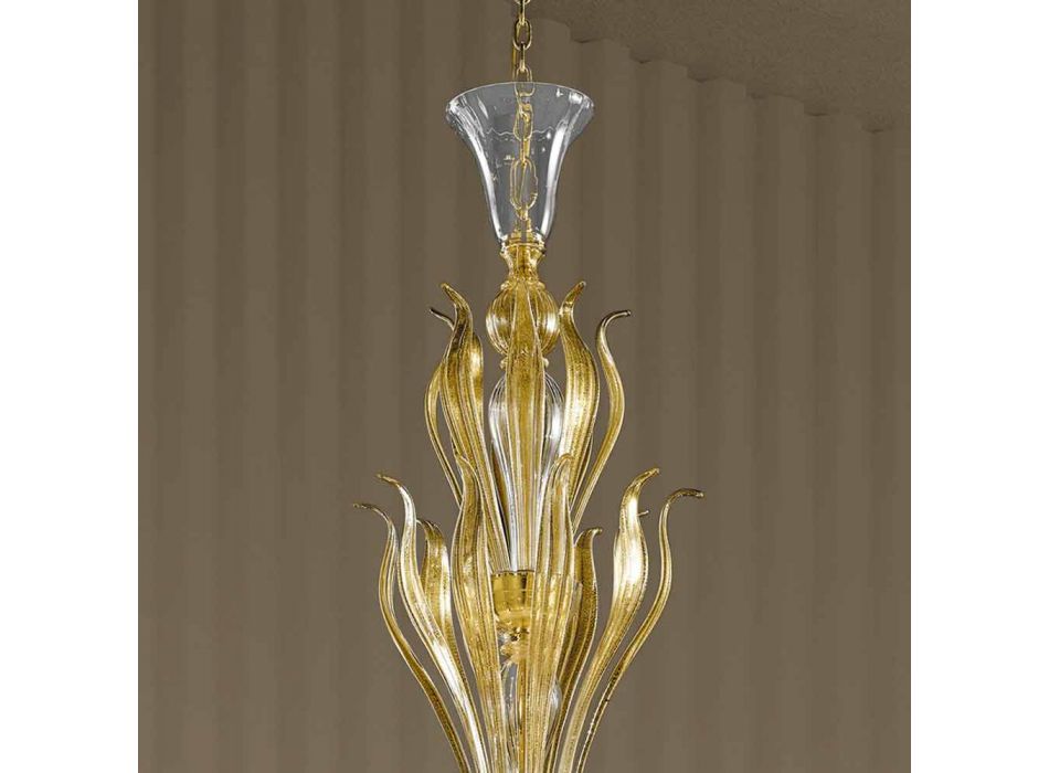 16-lampowy żyrandol ze szkła weneckiego, wyprodukowany we Włoszech - Agustina Viadurini