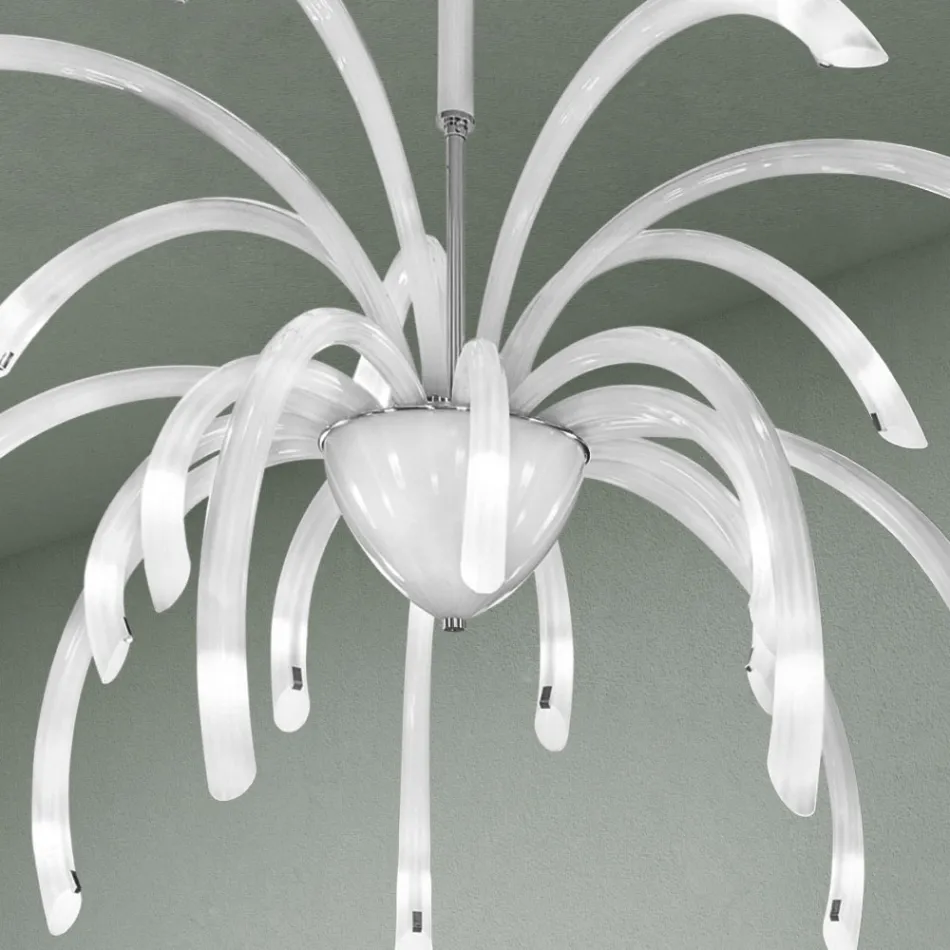 Żyrandol ze szkła weneckiego 21 świateł ręcznie robiony we Włoszech - Jason Viadurini