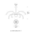 Żyrandol ze szkła weneckiego 21 świateł ręcznie robiony we Włoszech - Jason Viadurini