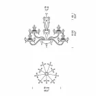 Żyrandol z 27 lampkami z białego szkła weneckiego, ręcznie robiony we Włoszech - Regina Viadurini