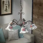 Ręcznie robiony ceramiczny żyrandol z 3 lub 5 światłami z Passanastri - Neapol Viadurini