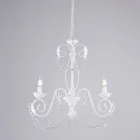 Żyrandol z 5 światłami z metalu i kryształu, zapewniający efektowne oświetlenie – Perla Viadurini