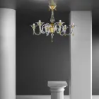 6 jasnych ręcznie robionych żyrandoli ze szkła weneckiego, wyprodukowanych we Włoszech - Margherita Viadurini