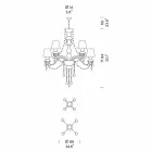 Żyrandol 8 świateł ze szkła weneckiego Ręcznie robiony, wyprodukowany we Włoszech - Milagros Viadurini