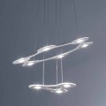 Żyrandol 9 świateł LED z drobno malowanego aluminium Made in Italy - Flash