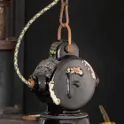 Żyrandol Dzwon rocznika ceramiki i metalu Angela Ferroluce Viadurini